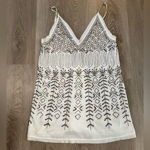 Free People White Beaded & Sequin Tank Top *flaw